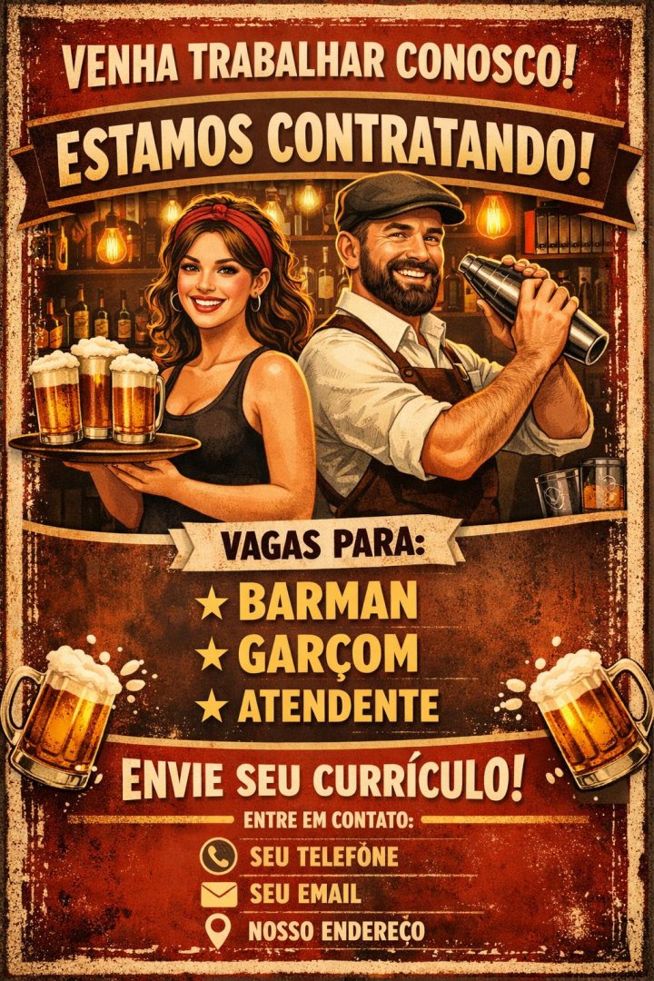 Vagas de Trabalho: Bar Galinheiras NR