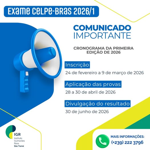 Cronograma do Exame Celpe-Bras 2026/1