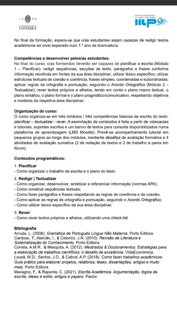 𝐈 𝐄𝐃𝐈ÇÃ𝐎 𝐃𝐎 𝐂𝐔𝐑𝐒𝐎 𝐈𝐍𝐓𝐑𝐎𝐃𝐔ÇÃ𝐎 À 𝐄𝐒𝐂𝐑𝐈𝐓𝐀 𝐀𝐂𝐀𝐃É𝐌𝐈𝐂𝐀 𝐄𝐌 𝐏𝐎𝐑𝐓𝐔𝐆𝐔Ê𝐒