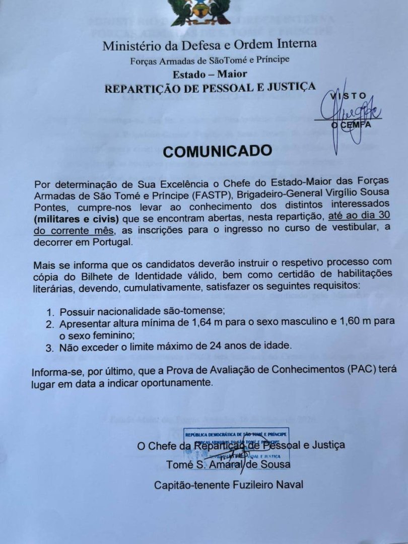 Concurso Público Para Admissão À Academia Militar Em Portugal