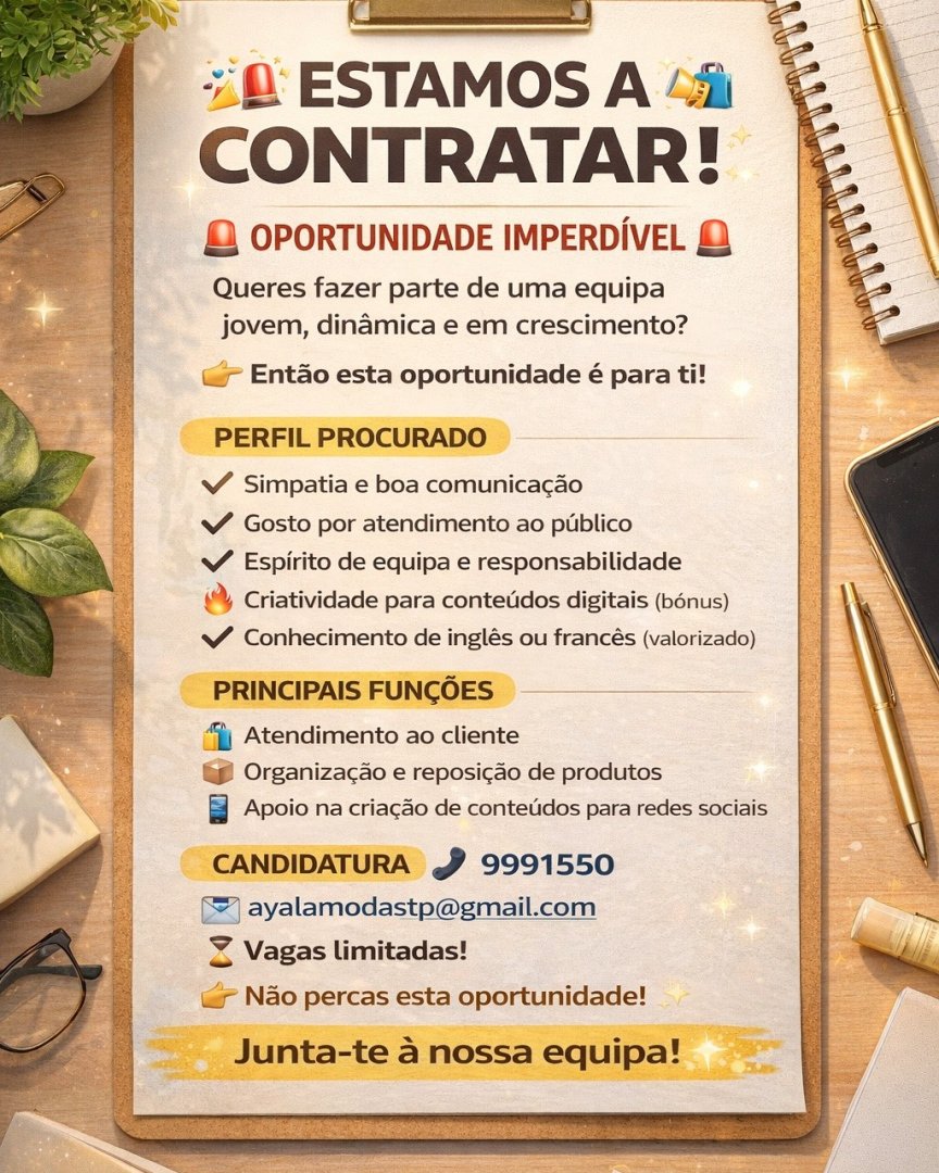 Vaga Para Trabalhar No Atendimento Ao Público Numa Loja de Modas