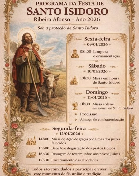 Programa Oficial da Festa de Santo Isidoro 2026