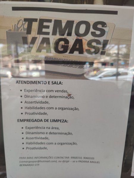 Vagas para Empregada de Limpeza e Atendimento/Sala