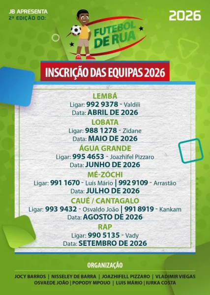Futebol de Rua: Inscrições Abertas Para Equipas