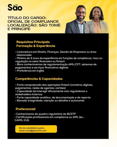 Vaga para Oficial de Compliance
