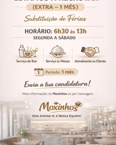 Vaga Para Colaborador Numa Cafetaria/Mercearia