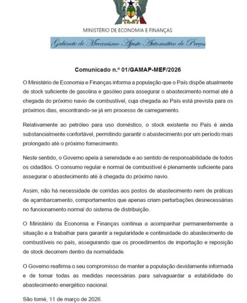 Comunicado do Governo o Sobre Stock De Combustível