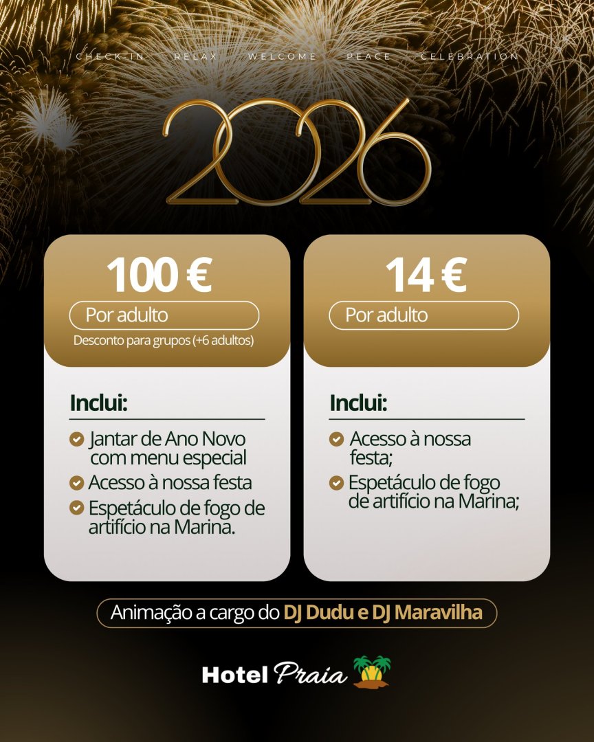 Passagem de Ano 2026 – Hotel Praia